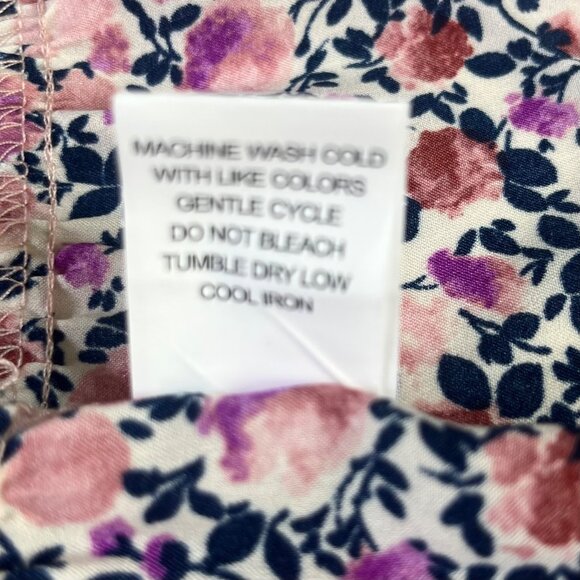 Sicuergute Floral Print Cami Top Shirt Pink Blue Large New WOT Ruffle Hem - Picture 7 of 8